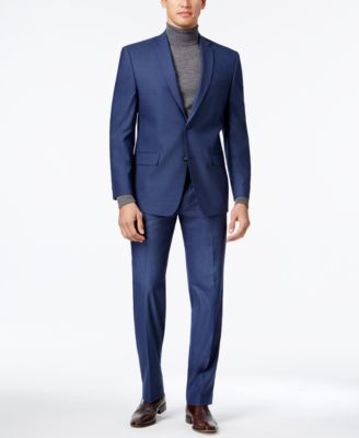Marc New York - Men's Modern-Fit Light Gray & Lavender Windowpane Suit