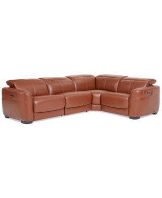 Furniture - Lexanna 4-Pc. Leather Sectional with 2 Power Motion Recliners