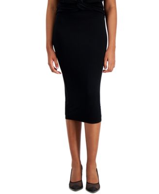 Bar III - Petite Jersey-Knit Fitted Midi Skirt