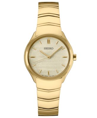 Seiko - Women's Essentials Gold-Tone Stainless Steel Bracelet Watch 30mm