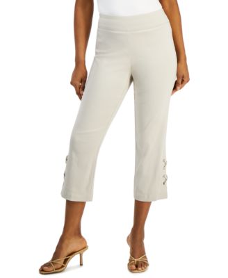 JM Collection - Women's Side Lace-Up Capri Pants