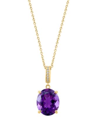 EFFY Collection - Amethyst (4-3/8 ct. t.w.) & Diamond Accent 18" Pendant Necklace in 14k Gold