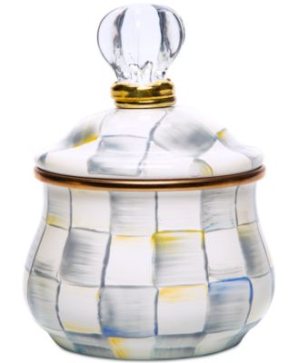 MacKenzie-Childs - Sterling Check Enameled Steel Lidded Sugar Bowl