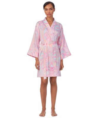 Lauren Ralph Lauren - Women's Banded-Collar Short Wrap Robe
