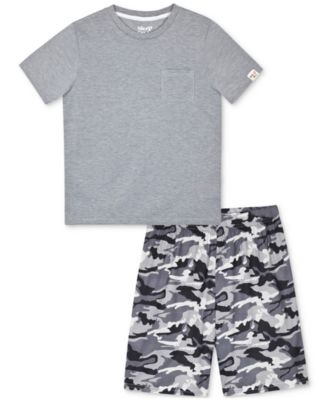 Max & Olivia - Big Boys Camo-Print Shorts Pajama Set