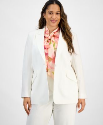 Tahari ASL - Plus Size Peak-Lapel Open-Front Jacket