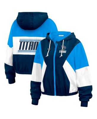 WEAR by Erin Andrews - Women's Light Blue Tennessee Titans Color Block Full-Zip Windbreaker Jacket