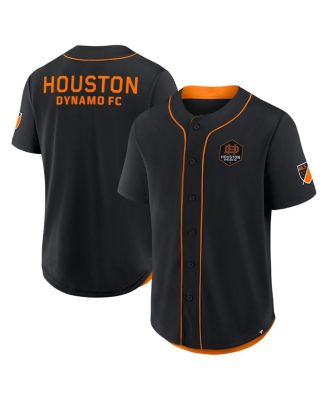 Fanatics - Men's Black Houston Dynamo FC Injury Time Baseball Jersey