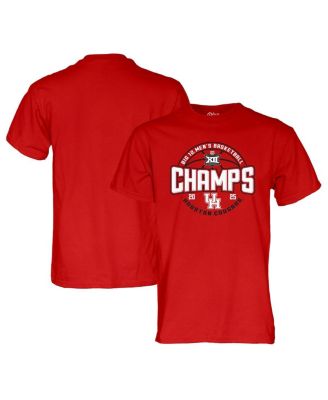 Blue 84 - Red Houston Cougars 2025 Big 12 Men's Basketball Conference Tournament Champions Locker Room T-Shirt