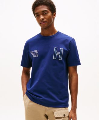 Tommy Hilfiger - Men's Varsity Relaxed-Fit Tufted Chenille Appliqu&eacute; T-Shirt