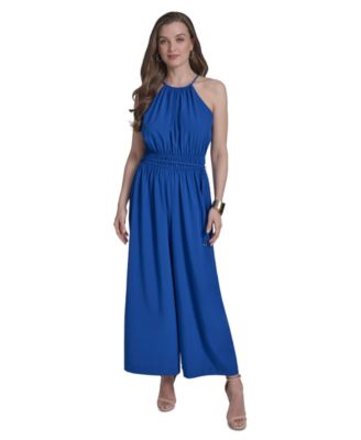 Halston - Women's Tie-Back Halter Wide-Leg Jumpsuit