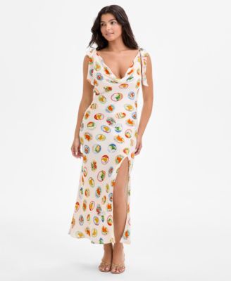 ASTR the Label - Women's Allexina Printed Tie-Shoulder Dress
