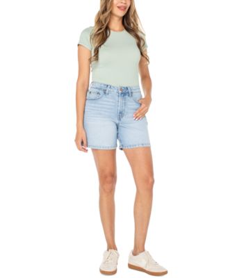 Celebrity Pink - Juniors' High-Rise Denim Bermuda Shorts
