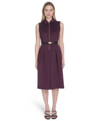 Calvin Klein - Women's Sleeveless Scuba A-Line Dress