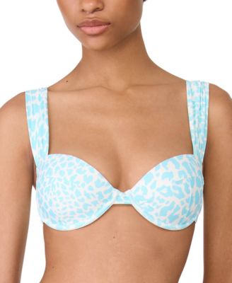 kate spade new york - Women's Animal-Print Shirred Bikini Top