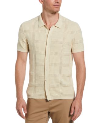 Perry Ellis - Men's Open Stitch Jacquard Shirt