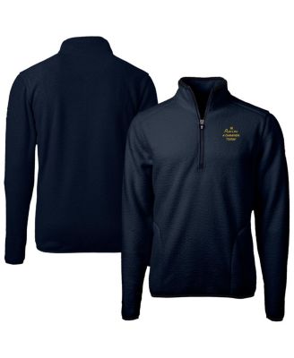Cutter & Buck - Men's Cutter Buck Navy Notre Dame Fighting Irish Play Like A Champion Today Cascade Eco Sherpa Fleece Quarter-Zip Sweatshirt