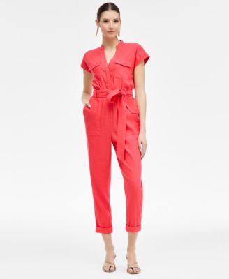 I.N.C. International Concepts - Women's Belted Cap-Sleeve Jumpsuit