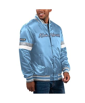 Starter - Men's Light Blue Kevin Harvick Home Game Full-Snap Varsity Jacket