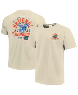 Image One - Men's Natural Florida Gators 2025 NCAA Men's Basketball National Champions Distressed Net T-Shirt