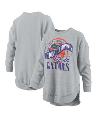 Pressbox - Women's Gray Florida Gators 2025 NCAA Men's Basketball National s Logo Long Sleeve T-Shirt