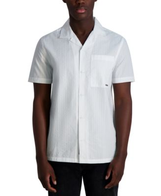 KARL LAGERFELD PARIS - Men's Short Sleeve All Over Printed Woven Shirt