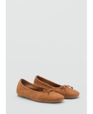 MANGO - Women's Bow Suede Ballerinas