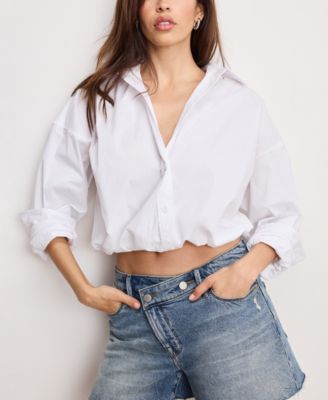 Good American - Women's Poplin Bubble Shirt