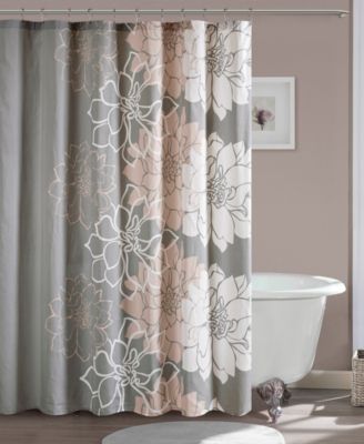 Madison Park - Lola 72" x 72" 100% Cotton Sateen Floral Printed Shower Curtain