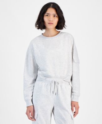 Hippie Rose - Juniors' Crewneck Long-Sleeve Cargo-Pocket Sweatshirt