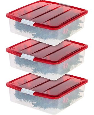 IRIS - 20-in Wreath Storage Box, 3 Pack, Red