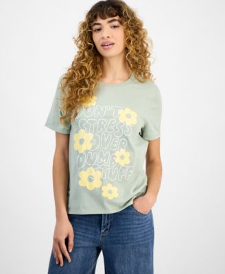 Love Tribe - Juniors' Don't Stress Graphic Print T-Shirt