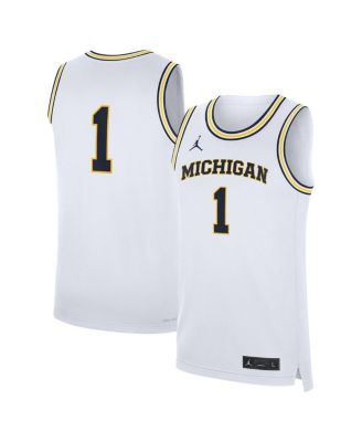 Jordan - Men's White Michigan Wolverines Home Replica Basketball Jersey