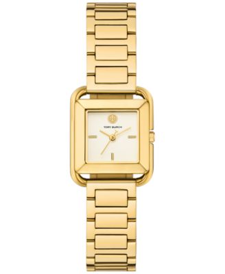 Tory Burch - Women's The Kira Square Gold-Tone Stainless Steel Bracelet Watch 24mm