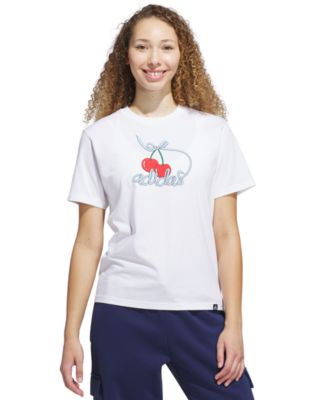 adidas - Women's Cotton Cherry Logo-Graphic Crewneck T-Shirt
