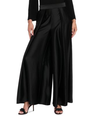 Muse - Women's Satin High Rise Pleated Wide-Leg Pants