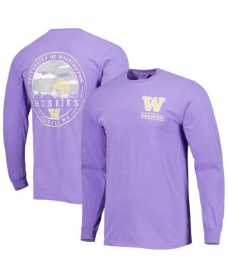 Image One - Men's Purple Washington Huskies Circle Campus Scene Long Sleeve T-Shirt