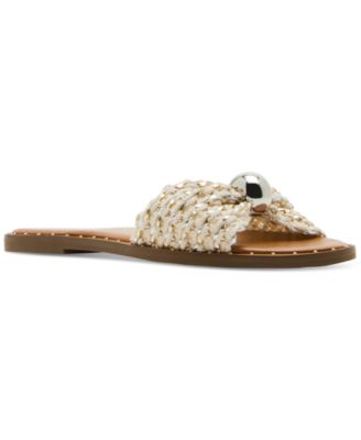 Steve Madden - Women's Dipsy Knotted Embellished Slide Sandals