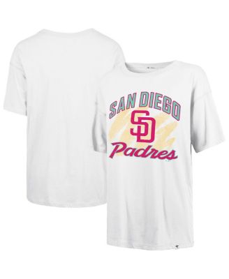'47 Brand - 47 Brand Women's White San Diego Padres City Connect Sadie Distressed T-Shirt