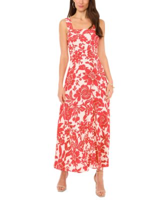 Vince Camuto - Women's Printed Smocked-Back Maxi Dress